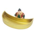 Fat Man Moon Gold Plate – Decorative Freestanding Ramadan Collection Tray, Festive Serving Dish & Home Décor Accent