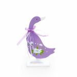 Purple Standing Goose Wooden Decoration – Rustic Farmhouse Decoratives & Whimsical Accents