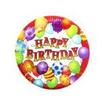 Happy Birthday Balloon Plate - Colorful Party Supplies