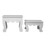 Mini White Gypsum Table Set - Elegant Home Accents