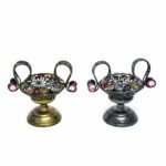 Elegant Ramadan Decorative Censer – Vintage Metal Candle & Incense Holder with Colored Beads for Festive Home Décor