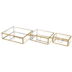 Gold Rectangle Mirror Base Glass Box