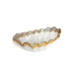 White/Gold Deep Boat Bowl