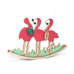 Rocking Flamingos Wooden Decoration