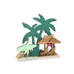 Summer Palm Trees Wooden Decoration