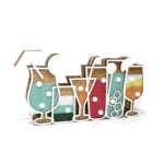 Summer Cups Wooden Led Decoration