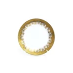 Golden Rim Round White Mid Limoges Glass Plate