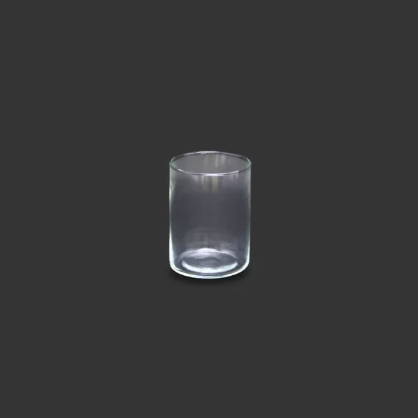 Metallic Hand Clear Round Glass Container