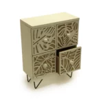 Leaves Design 4 Drawers Footed Closet