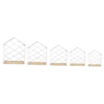 White Metal House Frame With Wood Base