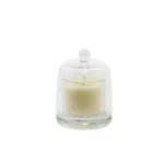 Clear Covered Glass Candle Holder With Gold Circle
