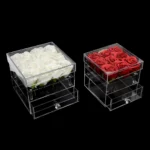 Flower Holder With Cover & Drawer Plexi Box