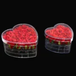 Heart Flower Holder With Cover Plexi Box