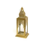 Exquisite Gold Arabesque Lantern with Square Base – Essential Ramadan Decoratives - Image 2