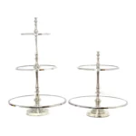 Rings Handle Two Levels Glass Cake Holder