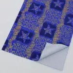 Gilded Words: Blue & Gold Script Wrapping Paper - Elegant Calligraphy Gift Sheets