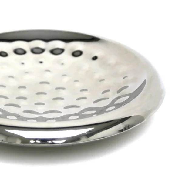 Silver Round Lotus Double Stainless Steel Wall Bowl - Image 3