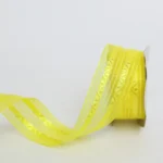 Lined Yellow Organza Ribbon