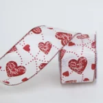 Dotted Lines Heart Designed Taffeta