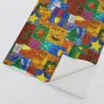 Vivid Geometry: Glossy Colored Blocks Wrapping Paper - Modern Gift Wrap Sheets