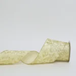 Ivory & Gold Petal Pattern Velvet