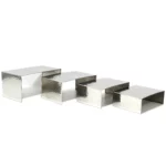Silver Rectangle Hammered Riser Display Stand