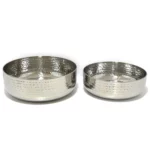 Silver Round Hammered Bowl