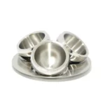 Stainless Steel Plate W/Three Round Double Wall Nuts Bowl