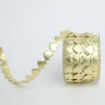 Spongy Gold Heart Satin Ribbon