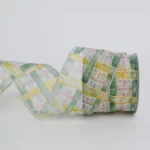Colored Rectangles Organza Ribbon