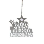 White Merry Christmas Word with Deer & Stars – Festive Decorative Accessory for Your Christmas Collection