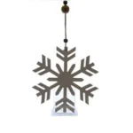 White Wooden Snowflake – Elegant Christmas Decorative Accessory for Seasonal Charm