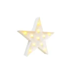 White Smiley Star String Lights | Battery Powered Decor