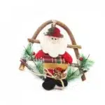 Swing Shape Wreath with Santa & Pines – Festive Christmas Decorative Hanging Accessory