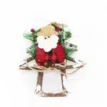 Hanging Cane Christmas Tree with Santa & Pines – Decorative Accessories for Christmas Collection & Seasonal Holiday Décor
