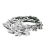 Thick Artificial Frosted Snow Wreath | Decorative Seasonal Christmas Collection Accessories