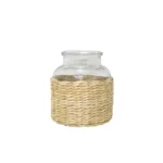 Rattan Wrapped Glass Jar