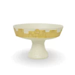 "Oval Resin Bowl with Base & Gold Mosque Decoration - Elegant Ramadan Decorative Centerpiece"