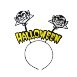Yellow Halloween Word Headband with Spooky Charms - Glowing Party Headpiece for Adults & Kids Costume Accessory