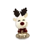 Ivory Velvet Mouse Face with Red Sweater – A Charming Decorative Accessory for Your Christmas Collection | Seasonal Holiday Décor