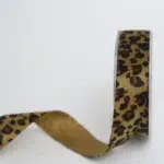 Golden Brown Leopard Velvet Ribbon