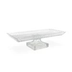 Rectangular Glass Cake Plate W/Base