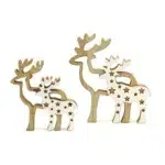 Christmas Wooden Standing Double Deer – A Charming Decorative Accessory for Your Christmas Collection | Perfect Seasonal Holiday Decor