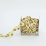 Yellow Fold Beaded Flower Embroidered Ribbon