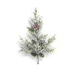 Snowy Red Berry Branch - Festive Winter Decor