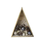 Pine Cones & Balls Ornament: Wooden Triangle Festive Decor