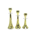 Glass CD In Mid Base Plated Metallic Candle Holder - Image 2