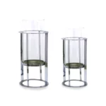Metal Glass Cylinder Candle Holder