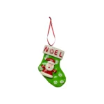 Santa in Stocking Ornament - Sweet Clay Dough Christmas Decor