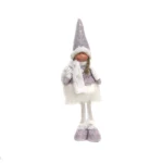 Sparkly Purple Girl Christmas Figurine - Glitter Holiday Decor
